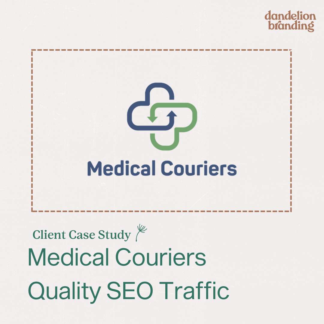 medical couriers logo with the words, Client Case Study, Medical Couriers Quality SEO Traffic