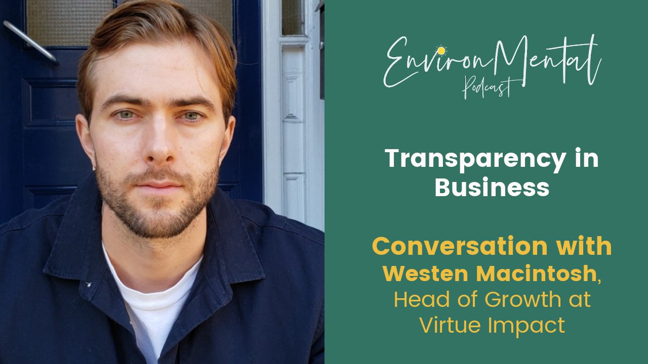 Image of EnvironMental podcast guest, Westen Macintosh - Head of Growth at Virtue Impact - Transparency in Business